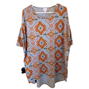 LuLaRoe Tunic Top Size Large Geometric Pattern Hi-Low Hem Comfy Boho Lightweight